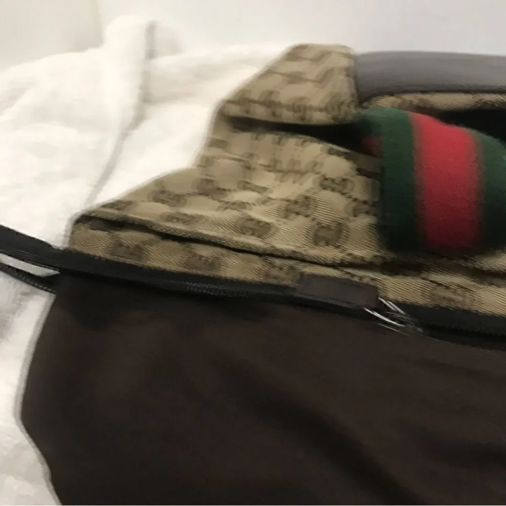 Gucci Gg canvas tote with web straps